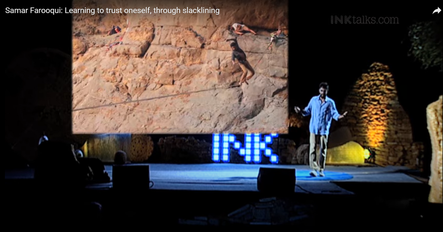 Learning to trust oneself through Slacklining. A talk by Samar Farooqui - India's first professional Slackliner